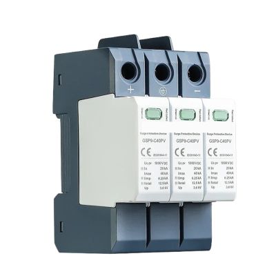 1pc GSP9 3P Solar PV Low Voltage SPD Din Rail 600V 1000V 1500V 40KA Surge Arrester Protector(3P 1000VDC)