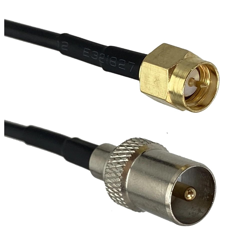 LJQSQGJZ RG174 Cable IEC PAL DVB-T Male to SMA Male Connector Jumper Pigtail Straight Cable 6 Inch ~ 10 Feet(12inch (30CM))