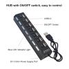 4/7 Ports USB 2.0 Hub Power Adapter Splitter Switch Docking Station LDE Light for PC Computer Laptop Notebook(4 Ports) view 4