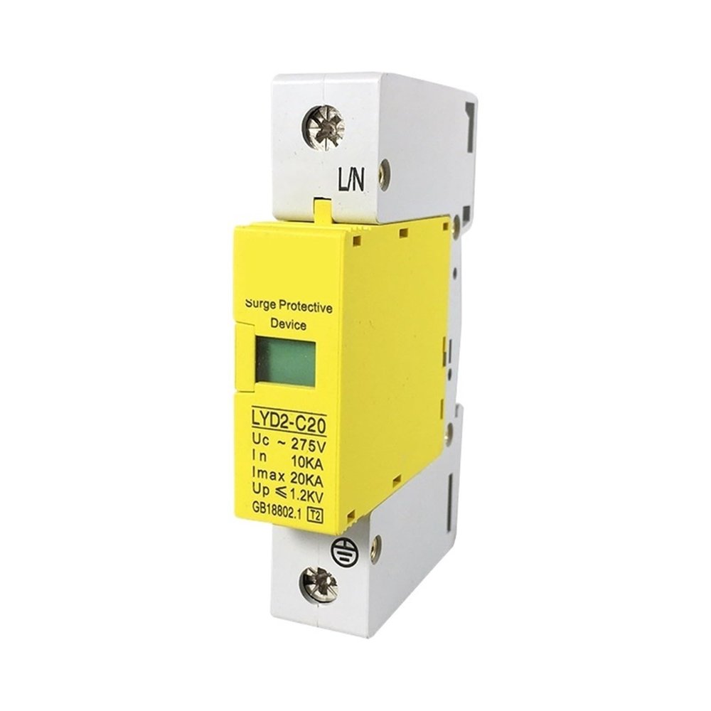 1pc C20-1P 10KA~20KA ~275V 385V 420V AC SPD House Surge Protector Protective Low-Voltage Arrester Protection(385V)