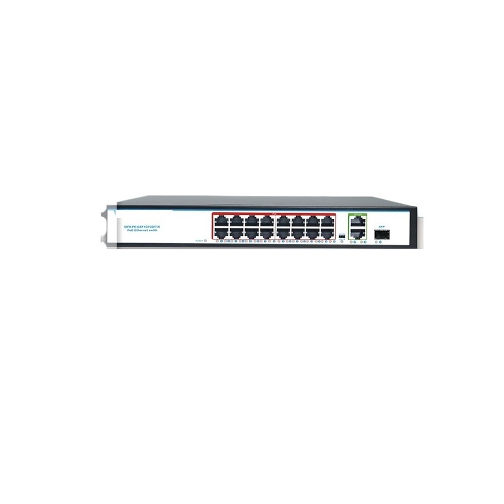 16 Port Gigabit Switch POE 48v Managed CCTV Camera IP POE 1000mbps Smart Switch Ethernet Switch(OFS-PE-GSF1GT2DT16)