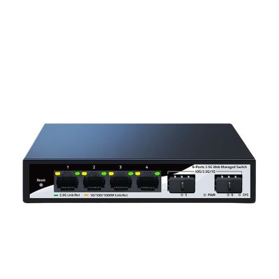 2.5GbE Smart Managed Switch 4 Ports 2500M Network 10G SFP+ Slot Web Management Static Link Aggregation Home Lab Setup Switch(US Plug)