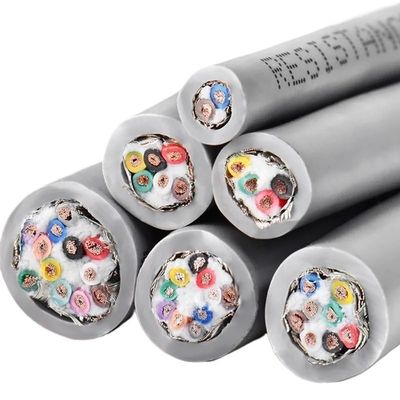 100m high Flexibility CNC Twisted Pair Shielded Cable 2/4/6/8/10/12core 26 24 22 20 18 17AWG TRVVPS Oil Resistant and Bending Cable(17 AWG 1.0MM,4 Cores)