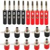 10Pair Silver 4mm Banana Plug Male and Female 4mm Banana Plug Panel Mount Banana Plug Clamp Plug Adapter Red Black view 1