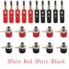 10Pair Silver 4mm Banana Plug Male and Female 4mm Banana Plug Panel Mount Banana Plug Clamp Plug Adapter Red Black view 2