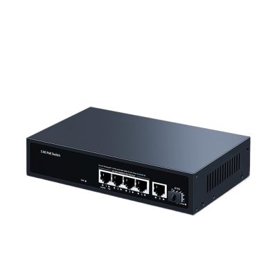 2.5G PoE Switch 5 Ports 2500M 10G SFP+ Slot 65W Protection IEEE802.3af/at(EU Plug)
