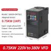1pc 220V to 380V 0.75KW-5.5KW VFD 1-3 Phase SU600 Variable Frequency Converter Inverter Motor Speed Controller(0.75KW-G1-B) view 2