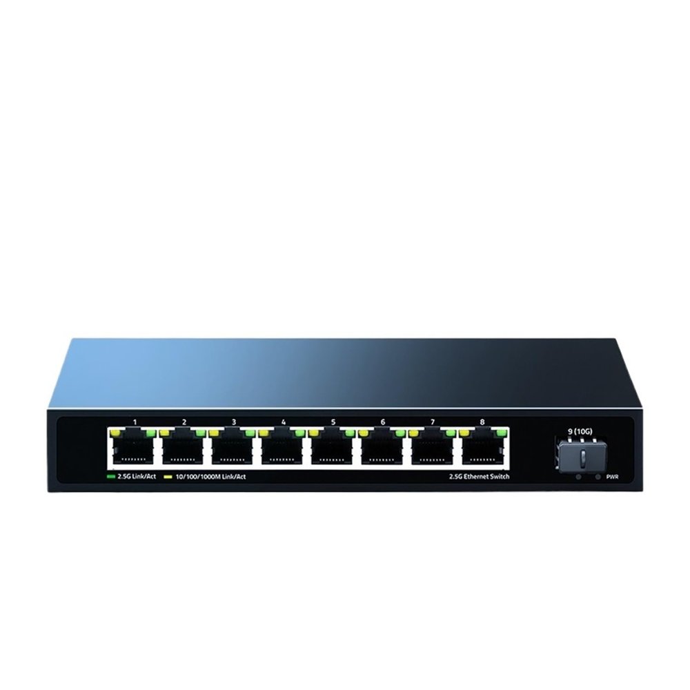 2.5GbE 8-Port Network Switch 2.5Gbps Ethernet Switch 10Gb SFP+ Slot Home Lab Small Setup Unmanaged and Play Switch(US Adapter)