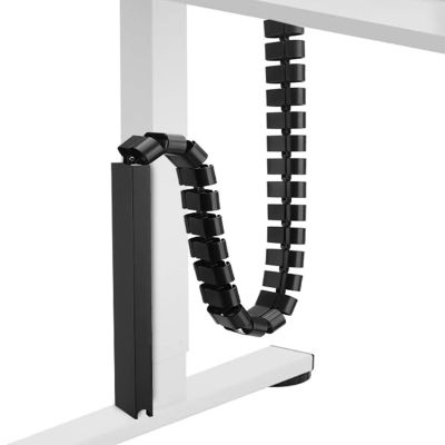 SINOLUXE Under Desk Vertebrae Cable Managemen Kit, Adjustable Quad Entry Flexible Cord Organizer to Hide Organize Protect Cables, for Home Office Desk Variable Height Desks (Black)
