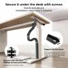 SINOLUXE Under Desk Vertebrae Cable Managemen Kit, Adjustable Quad Entry Flexible Cord Organizer to Hide Organize Protect Cables, for Home Office Desk Variable Height Desks (Black) view 2