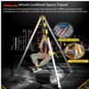 Aluminum Alloy Telescopic Rescue Tripod with Pulley & Carabiner, Fall Protection Safety Belt, Ideal for Confined Spaces & Sewage Tunnels (1800LBS Capacity) view 3