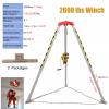 Adjustable Confined Space Tripod Kit with Winch, Safety Belt & Anti-Dropping Device for Emergency Rescue in High Places, Cliffs, Wells, Underground Pipes & Tunnels (2600LBS Capacity) view 2