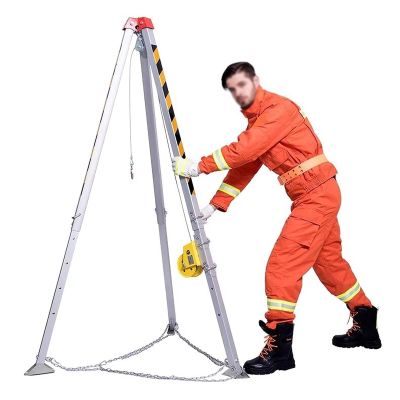 Emergency Tripod Rescue System, Confined Space Kit with 1200/1800/2600Lbs Winch, Aluminum Tripod, 65'/98'/130' Cable, 800KG/1700LBS Safe Load Capacity for Firefighting and Rescue