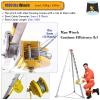 Aluminum Tripod Rescue Kit - 65ft, 82ft, 98ft Winch, Lifting Equipment with Safety Harness & Carry Bag for Confined Space, Wellhead Exploration, 2600lbs Capacity view 4