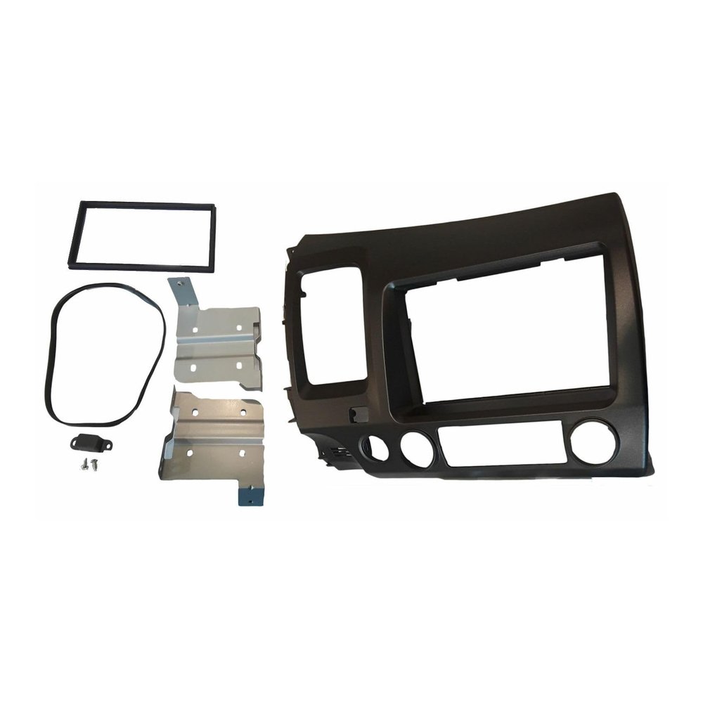 CLQWIAS Double Din Dash Kit Install Stereo for Honda for Civic 2006-2011 Gun Metal