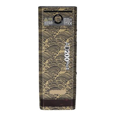 for Godox AD200 Pro II Pocket Camera Flash Strobe Skin Vinyl Wrap Film Protective Sticker Protector Coat Photography Accessories AD200 Pro II(Wave Gold)