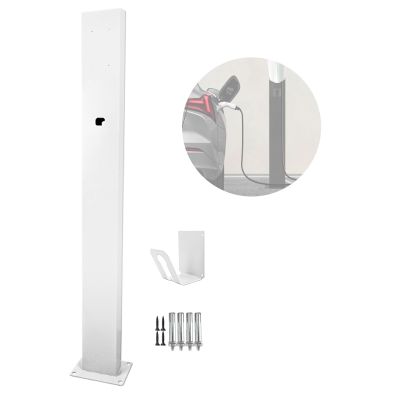EV Charger Pedestal Outdoor Electric Vehicle Stand Freestanding Charging Station Stand,Floor Mounted EV Charger Pedestal  Stainless Steel Electric Vehicle Charging Station, No-Punch Install