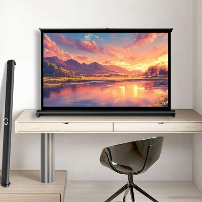 30/40/50 Inches Projector Screen Portable Floor Standing Fold-Out Manual, Portable Tabletop Projector Screen, Retractable Projection Screen for Home Cinema Outdoor Travel, Outdoor Indoor Anti-Light(4: