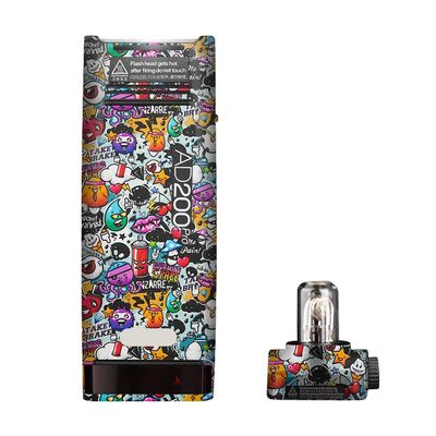 Anti-Scratch Skin Camera Pocket Flash Vinly Wrap Protecticve Sticker for Godox AD200 Pro Photography Accessories AD200Pro(Graffiti White)