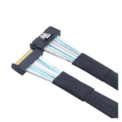0.5M Without Pull Ring MCIO 8i 74Pin Male to MCIO PCIE 5.0 74Pin Male Extender Cord, PCI-E 5.0 MI NI Cool Edge IO MCIO Cable