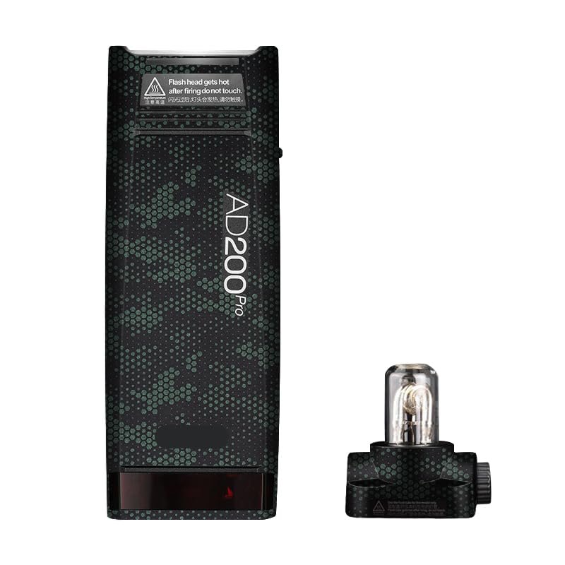 Anti-Scratch Skin Camera Pocket Flash Vinly Wrap Protecticve Sticker for Godox AD200 Pro Photography Accessories AD200Pro(Mamba Green)