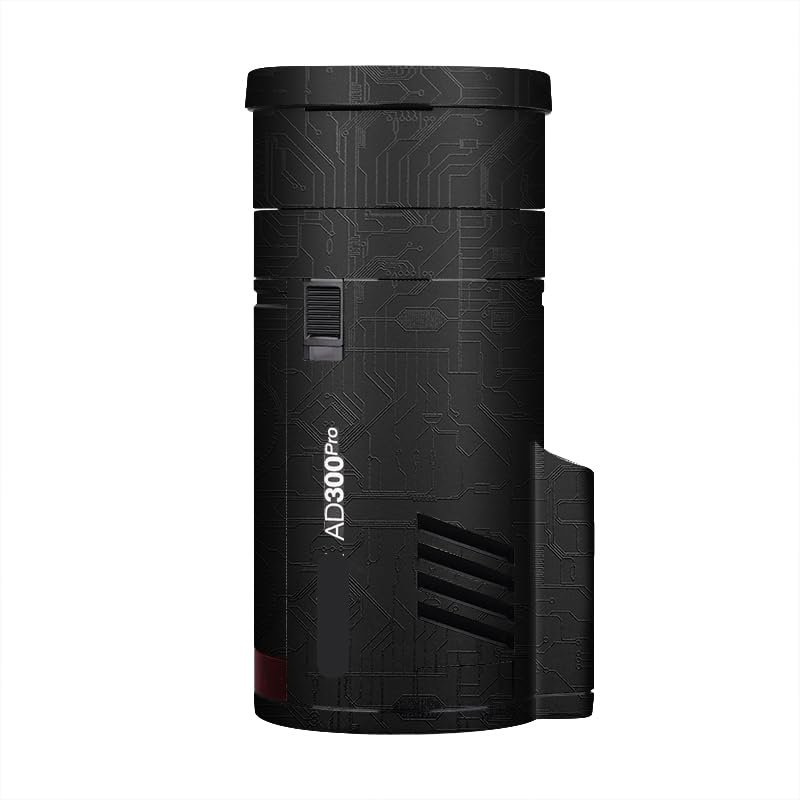 Anti-Scratch Pocket Camera Flash Sticker Coat Wraps Vinyl Film for Godox AD300 Pro Protective Coat Protector Decal Skin AD300Pro(Circuit Black)