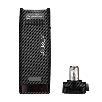 Anti-Scratch Skin Camera Pocket Flash Vinly Wrap Protecticve Sticker for Godox AD200 Pro Photography Accessories AD200Pro(Carbon Fiber Black)