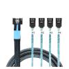 1.0M MI NI S*A*S MCIO STR PCI-E 5.0 SFF-8654 PCI-E Slimline S*A*S 4i 38Pin Male to 4X SATA Femal Extender Cable view 1