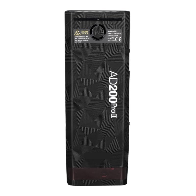 for Godox AD200 Pro II Pocket Camera Flash Strobe Skin Vinyl Wrap Film Protective Sticker Protector Coat Photography Accessories AD200 Pro II(Triangle Black)