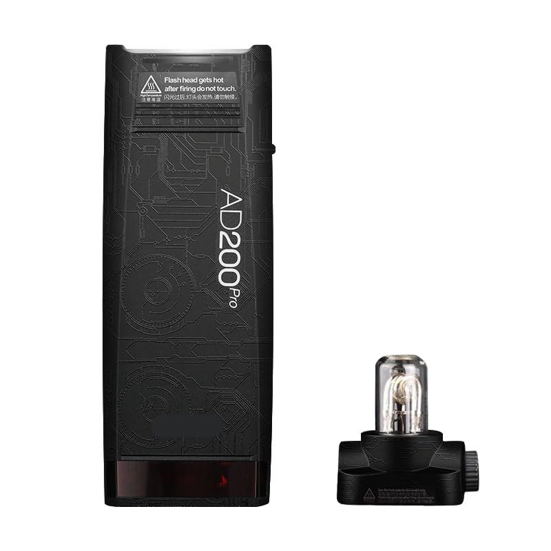 Anti-Scratch Skin Camera Pocket Flash Vinly Wrap Protecticve Sticker for Godox AD200 Pro Photography Accessories AD200Pro(Circuit Black)