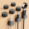 Cord Organizer Holder, 16 Pack Magnetic Desk Cable Clips Management, Hide Phone Charging Cable Keeper, Strong Adhesive Wire Charger Holder for Nightstand, Kitchen Appliances, Office Supplies (black A) view 1