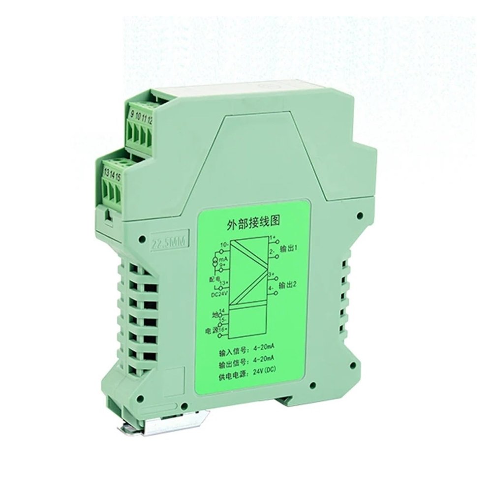 Din 0-10V Analog Signal Isolator Module 24V DC Supply DC Distributor Conversion Signal transducer Transformer(2 Ways Input,3 Ways Output)