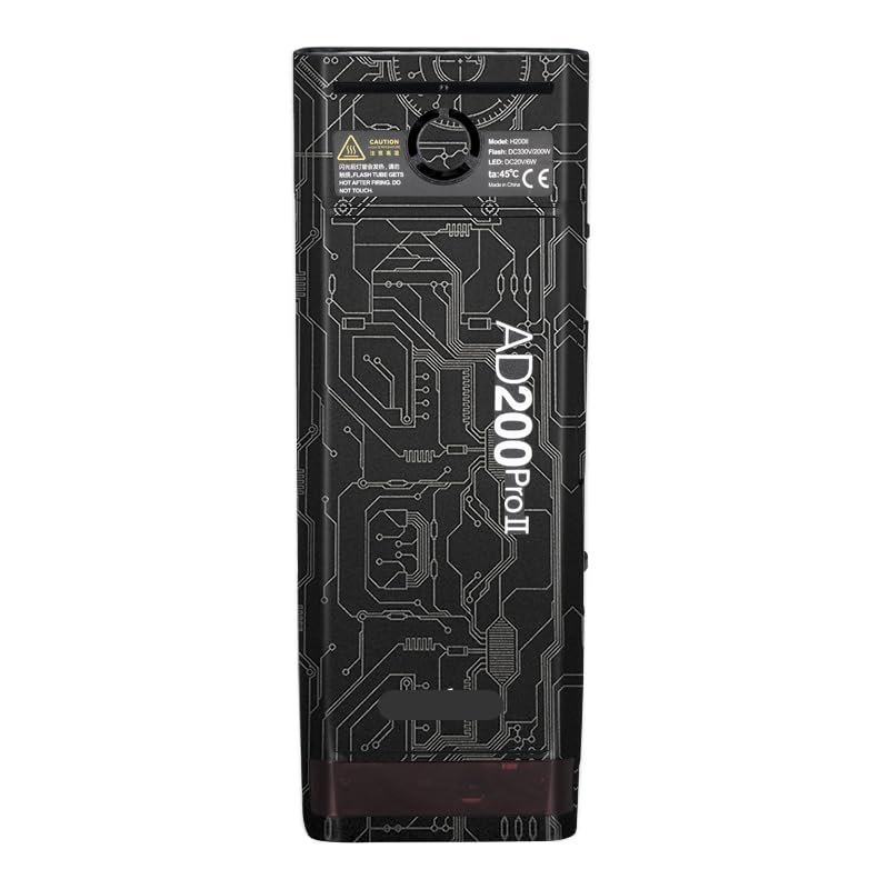 for Godox AD200 Pro II Pocket Camera Flash Strobe Skin Vinyl Wrap Film Protective Sticker Protector Coat Photography Accessories AD200 Pro II(Circuit Titanium)