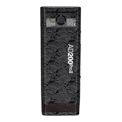 for Godox AD200 Pro II Pocket Camera Flash Strobe Skin Vinyl Wrap Film Protective Sticker Protector Coat Photography Accessories AD200 Pro II(Wave Black)