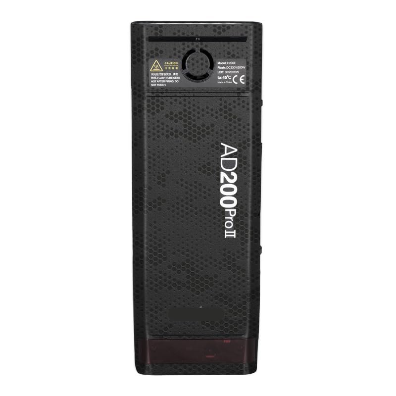 for Godox AD200 Pro II Pocket Camera Flash Strobe Skin Vinyl Wrap Film Protective Sticker Protector Coat Photography Accessories AD200 Pro II(Mamba Black)
