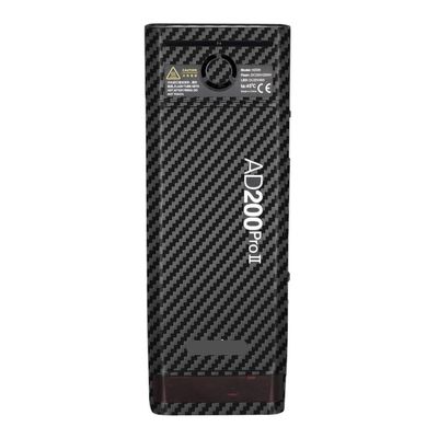 for Godox AD200 Pro II Pocket Camera Flash Strobe Skin Vinyl Wrap Film Protective Sticker Protector Coat Photography Accessories AD200 Pro II(Carbon Fiber Black)