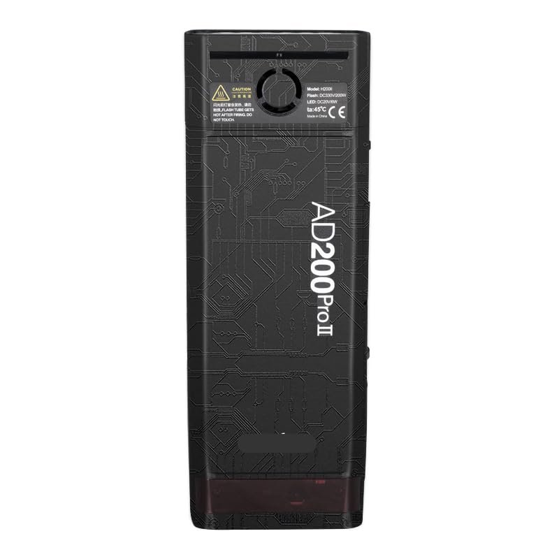 for Godox AD200 Pro II Pocket Camera Flash Strobe Skin Vinyl Wrap Film Protective Sticker Protector Coat Photography Accessories AD200 Pro II(Circuit Black)