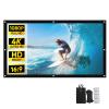 16:9 4K HD Foldable Portable Outdoor Projector Screen, Anti-Crease Movie Projection Screens, Simple Hangable HD Projection White Screen for School Home Theatre Cinema Office(120 in) view 1