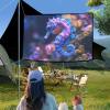 60-300 Inch Wind Resistance Outdoor Projector Screen, 16:9 HD 4K Wrinkle-Free Portable Foldable Thicken Projection Movie Screen for Home Cinema, Garden Party(180in) view 2