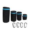 Aurovibe 4Pcs DSLR Camera Lens Pouch Set, Neoprene Material with Padding and Fabric Lining, Mesh, Foldable Design, Durable Metal Buckle for Easy Carrying view 1