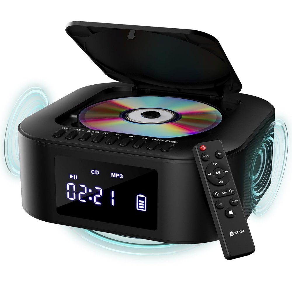 E1 Portable CD Player Boombox, Built-in Subwoofer, Extra Bass