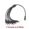 5.5 * 2.1mm 1 Female to 2 3 4 5 6 8 Male DC Power Adapter Connector Wire DC Power Splitter Cable for CCTV Camera LED Strip Lights(1 Female to 8 Male) view 2