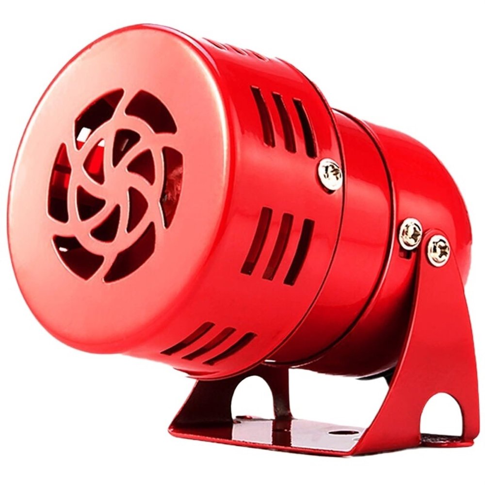 12V 24V 220V AC 110V AC Red Mini Metal Motor Siren Industrial Alarm Sound Electrical Guard Against Theft MS-190(AC 220V)