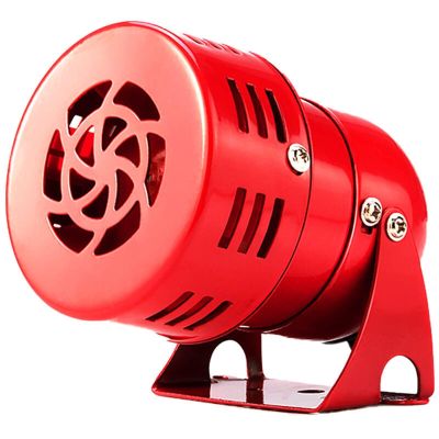 AC 220V 110V 12V 24V 110DB Red Mini Metal Motor Siren Industrial Alarm Sound Electrical Guard Against Theft MS-190(AC 220V)