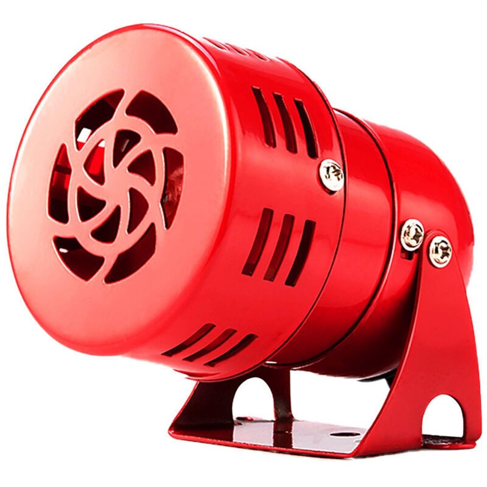 AC 220V 110V 12V 24V 110DB Red Mini Metal Motor Siren Industrial Alarm Sound Electrical Guard Against Theft MS-190(AC 220V)