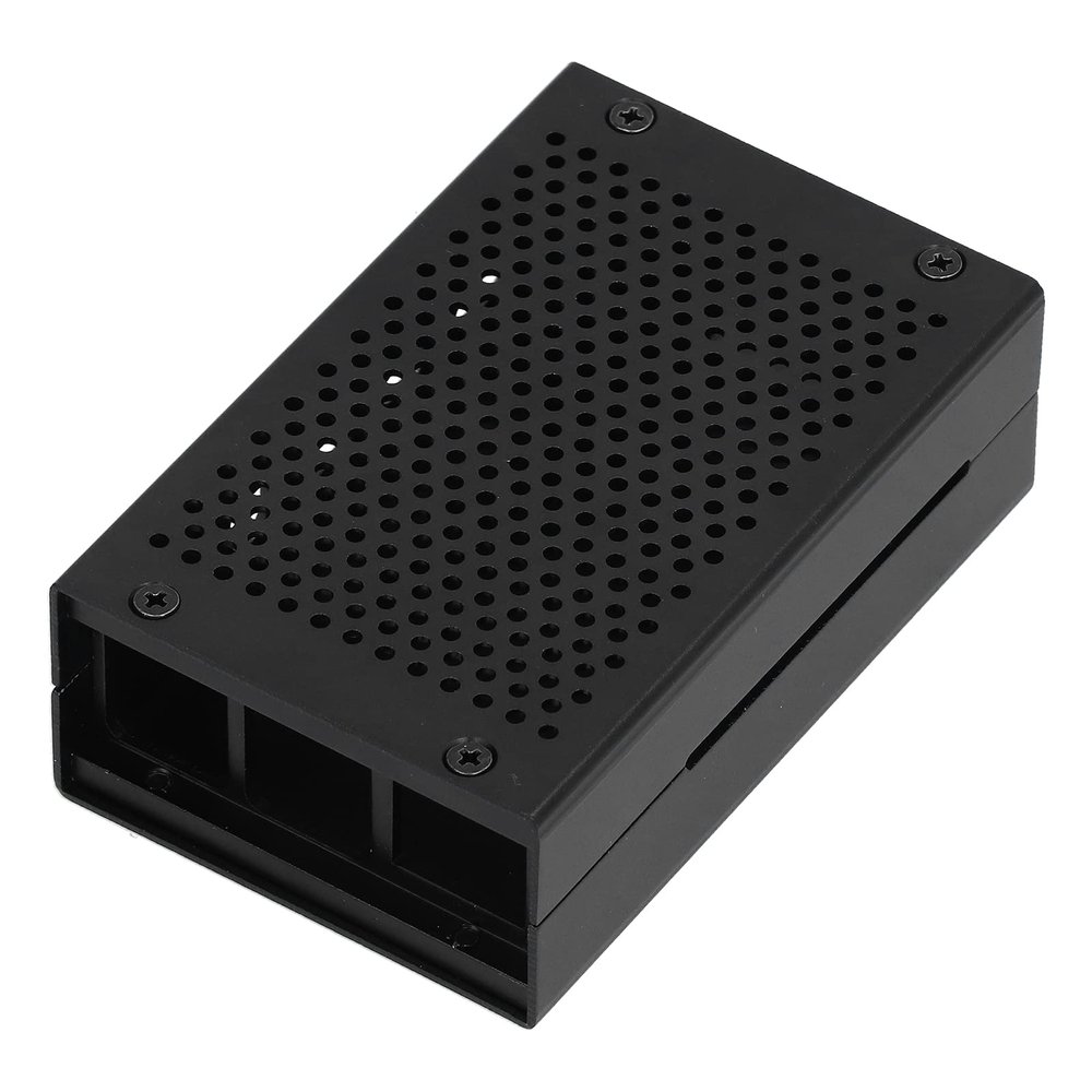 4 Case Aluminum Alloy Cooling Protective Shell with Heat Dissipation Holes Easy Install Accessories for 4 Model B Black Enclosure