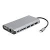 8 in 1 Type C Docking Station, Gray Aluminum Alloy Hub with 4K, VGA, Audio, USB3.0 Ports, Gigabit Ethernet for Notebook Expansion view 1