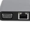 8 in 1 Type C Docking Station, Gray Aluminum Alloy Hub with 4K, VGA, Audio, USB3.0 Ports, Gigabit Ethernet for Notebook Expansion view 4