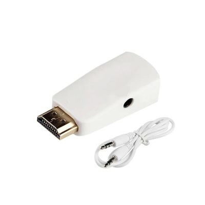 Seodon HDMI-Compatible Male to Female Adapter HD 1080P Audio Cable Converter for PC TV Box Computer Display Projector(White with Cable)
