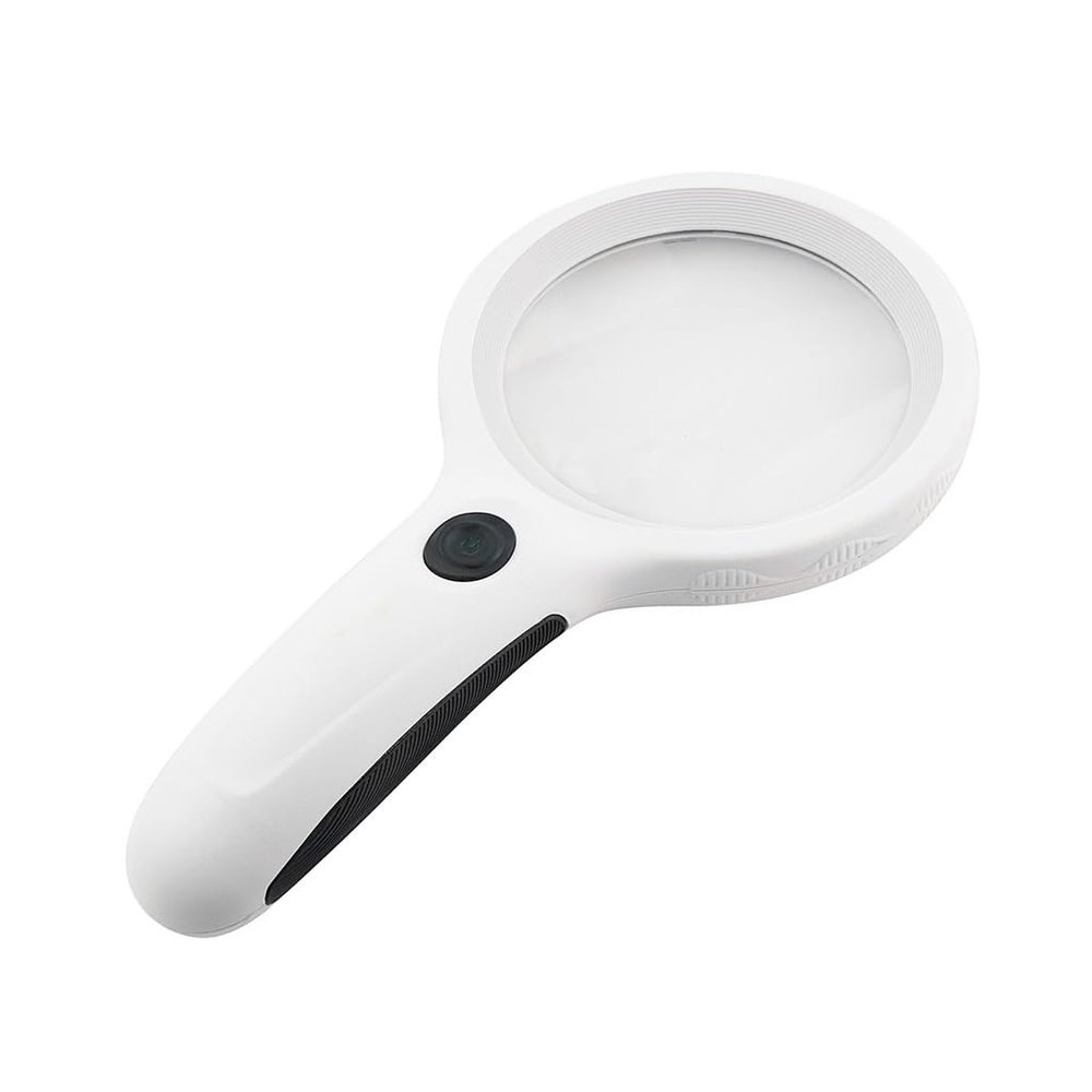 MVUYO Handheld LED with Cash Verification Lamp Rubber Handle Reading Magnifying Glass
